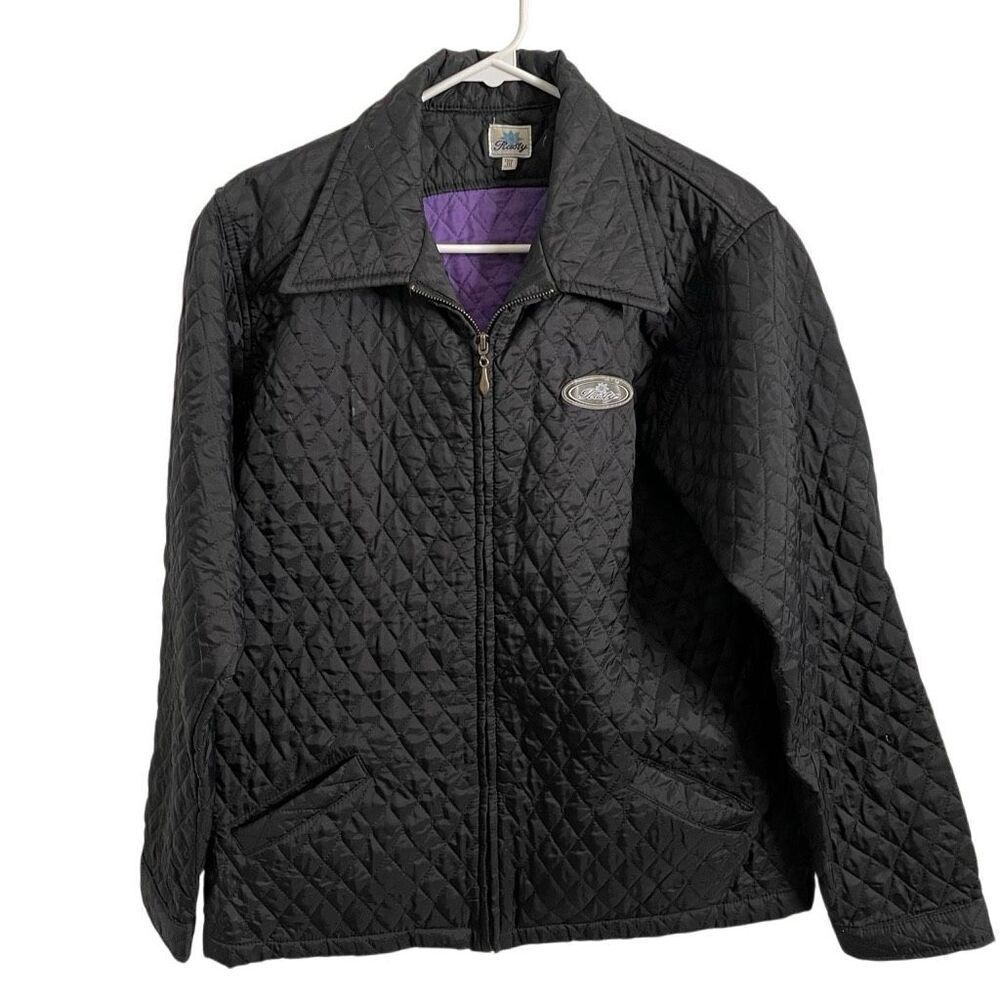 Y2K 2000 Rusty Australia Juniors Nylon Quilted Trucker Jacket M Boxy Fit Skater